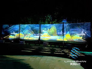 杭州千島湖戶外紗幕投影